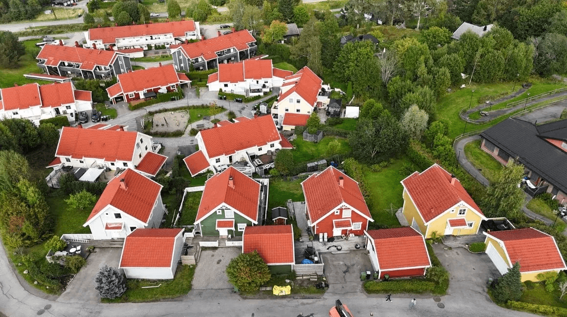 Flyfoto av Varingskollen borettslag